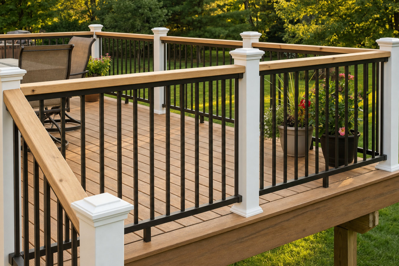 Deck railing installation